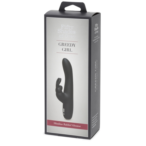 Вібратор-кролик для клітора і точки G чорний Fifty Shades of Grey Slimline Greedy Girl - 5