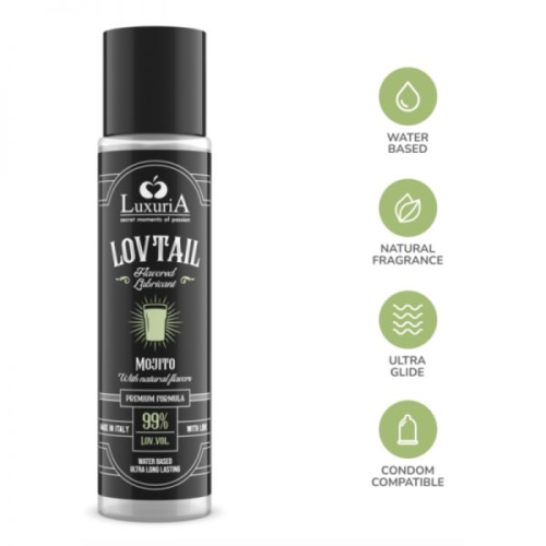 Оральный лубрикант на водной основе со вкусом мохито Intimateline Luxuria Lovtail 60мл - 3