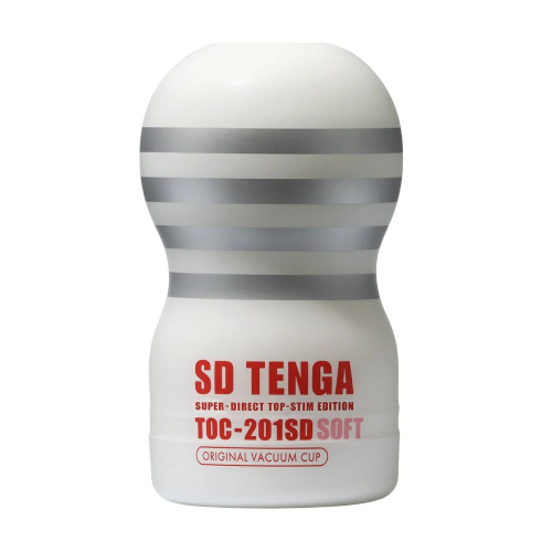 Мастурбатор для інтенсивної стимуляції пеніса головки білий Tenga SD Original Vacuum Cup Gentle - 2