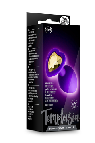 Анальна пробка зі стильним каменем TEMPTASIA BLING PLUG LARGE PURPLE - 2