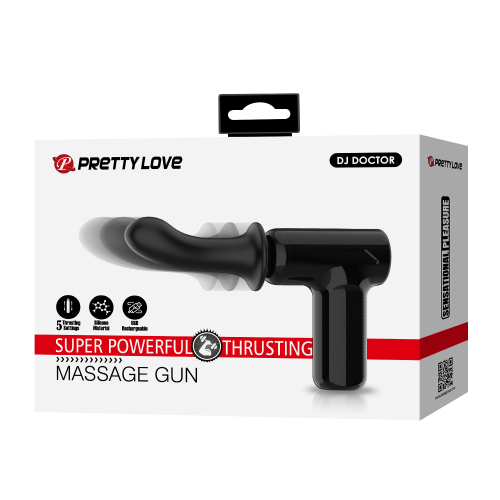 Вибратор пистолет для точки G черный Lybaile Dj Doctor Massage Gun - 12