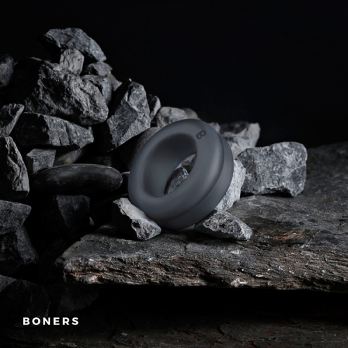 Эрекционное кольцо на член серого цвета Boners Double Design Cock Ring - 2