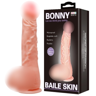 Великий фалоімітатор 25 см/3,9 см вініловий реалістик на присоску Baile Penis