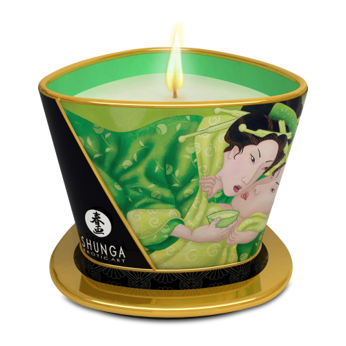 Масажна свічка з ароматом Зелений чай SHUNGA Exotic Green Tea 170 мл - 2