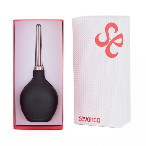 Анальна груша чорного кольору Lockink Sevanda Stream Enema Bulb - 7