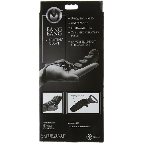 Вибронасадка на палец Bang Bang для стимуляции точки G Master Series черный - 4