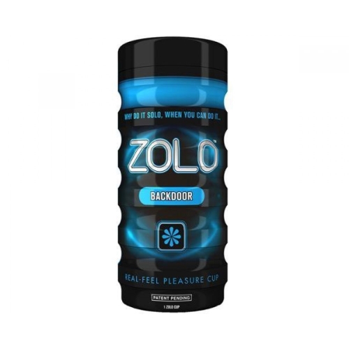 Мастурбатор з ребристою структурою для чоловіків синього кольору Zolo Back Door Cup - 3