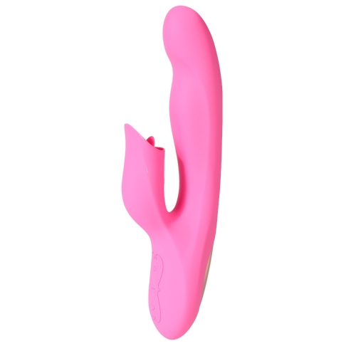 Вібратор-кролик з кліторальним язичком рожевий Xise Pearl Licking vibrator - 1