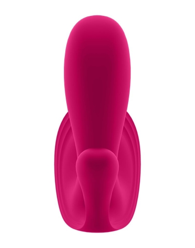 Силиконовая анальная пробка со стимуляцией клитора и вибрацией розовая Satisfyer Top Secret - 4