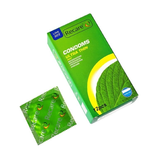 Презервативы ультратонкие аромат мята Recare Ultra Thin Mint Condoms 12 штук - 2