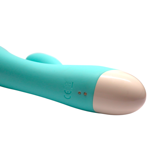 Вібратор кролик вагінальний та з відростком для клітора блакитний Blue massager - 7