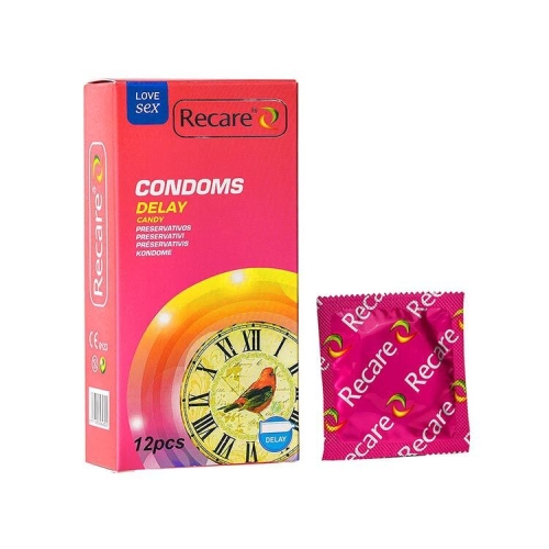 Презервативы пролонгирующий эффект конфетный аромат Recare Delay Candy Condoms 12 штук - 1