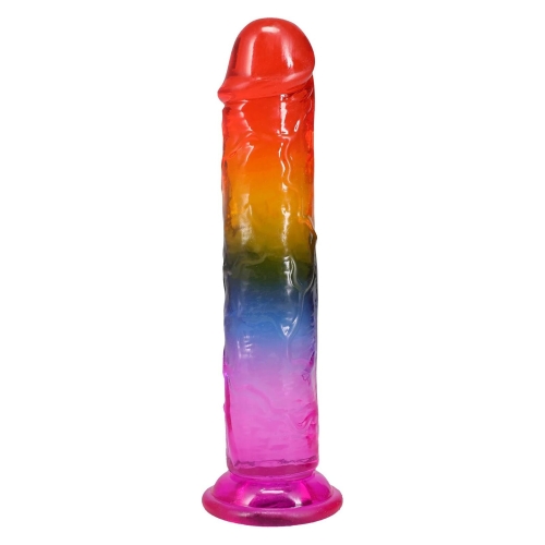 Фаллоимитатор реалистичный на присоске радужный Doc Johnson Crystal Jellies - 7.5 Inch - 3