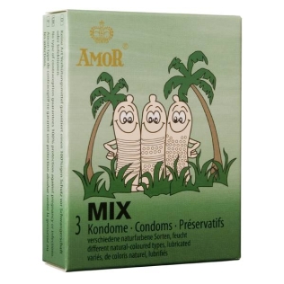 Презервативы разной текстуры и разных цветов Amor Big Mix 3 штуки