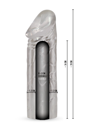 Насадка на член реалістична прозора Rebel Mega Dick Sleeve - 4