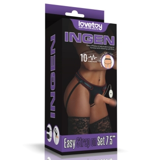 Вібро страпон на трусиках Lovetoy Easy Strapon 20см