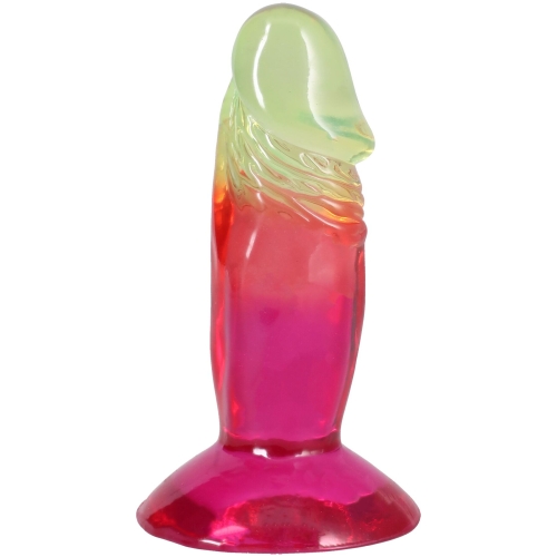 Фалоімітатор реалістичний на присосці райдужний Doc Johnson Crystal Jellies - 4.5 - 2