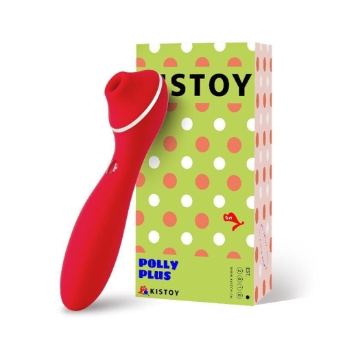 Вакуумный клиторальный вибратор красный KisToy Polly Plus - 4