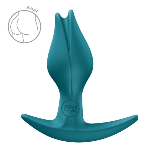 Анальная пробка с тонким ограничителем в виде бутона зеленая Fun Factory BOOTIE FEM - 4