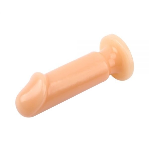 Анальна пробка на присоску тілесного кольору у вигляді пеніса Small slim dildo - 3