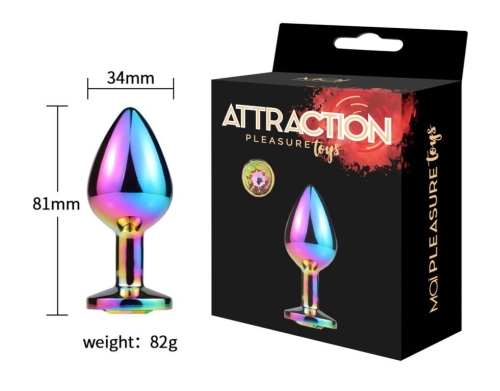 Металлическая анальная пробка со стразом хамелеон MAI Attraction Toys - 4