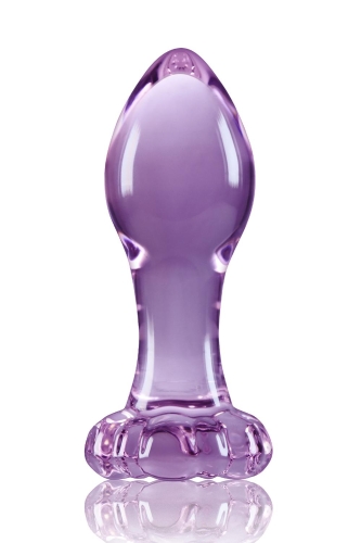 Анальний скляний затор фіолетового кольору NS Novelties Crystal Flower - 1