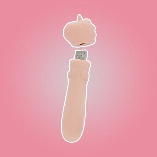 Віброкулька одноріжка для клітора тілесного кольору Unihorn USB Bullet Heart Throb - 8