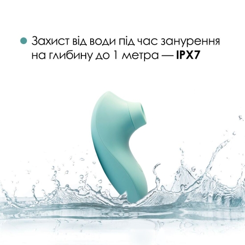 Вакуумний стимулятор для клітора блакитного кольору Svakom Pulse lite neo seafoam blue - 5