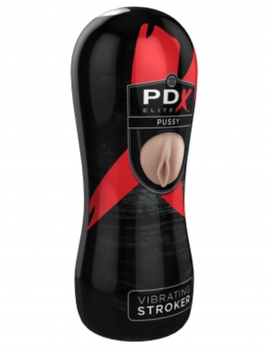 Мастурбатор вагіна в колбі з вібрацією тілесного кольору Pipedream pdx elite vibrating stroker - 3