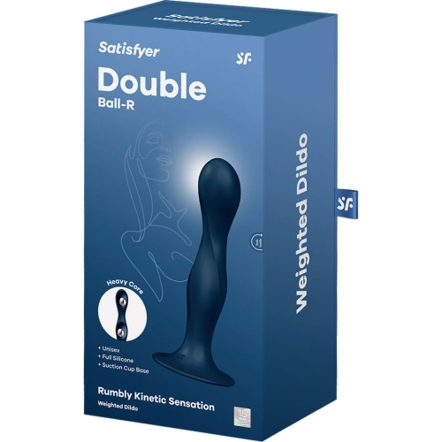 Силиконовое дилдо с двумя тяжелыми шариками темно-синее Satisfyer Double Ball-R - 4
