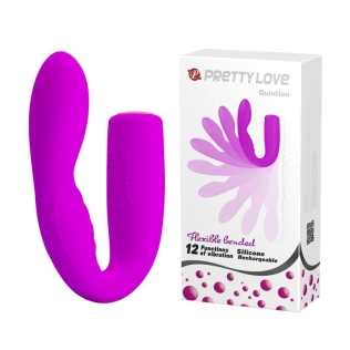 Вибратор для двоих розовый Prettty Love Quintion для простаты и точки Джи