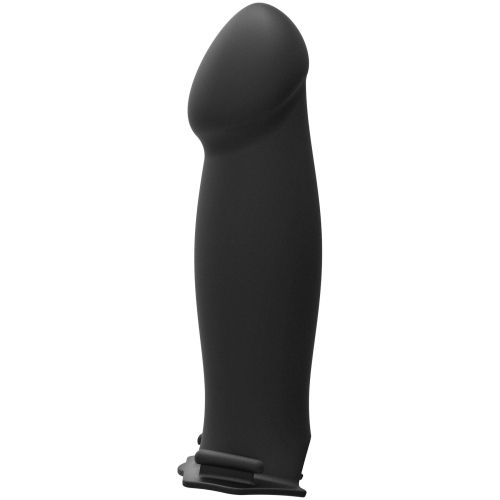 Силіконовий порожнистий страпон унісекс з трусиками чорний Doc Johnson Body Extensions BE BOLD - 2