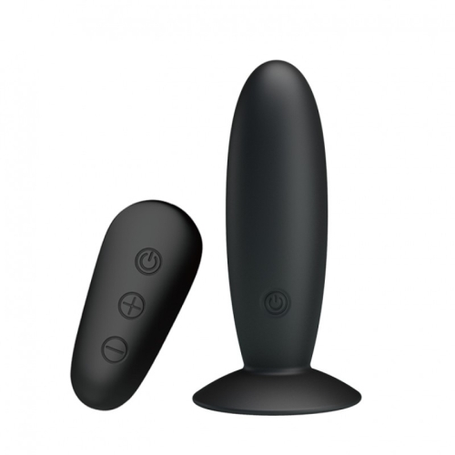 Анальная вибропробка с пультом управления силиконовая черная Mr Play Remote Control Vibrating Anal Plug - 2