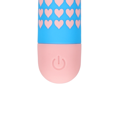Вибропуля для стимуляции клитора с сердцами розово синего цвета S Line Heart to Get - 4