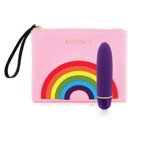 Вібропуля силіконова фіолетова RIANNE s Classique Vibe з чохлом-косметичкою Pride Deep - 1