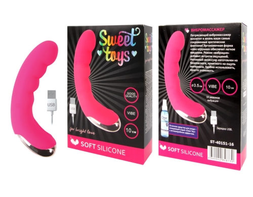 Вибратор для стимуляции точки Джи L ярко-розовый SWEET TOYS - 1