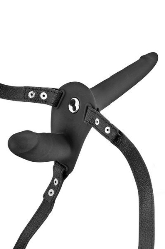 Двойной страпон с вибрацией Fetish Tentation Vibrating Strap-On - 2