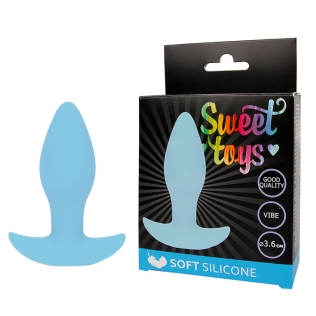 Анальная вибропробка Sweet Toys L 85 мм D 36 мм цвет голубой