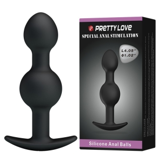 Анальная пробка с двумя шарами черная LYBAILE Special Anal Stimulation