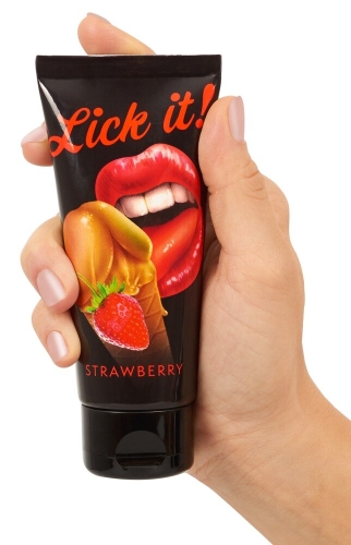 Лубрикант їстівний зі смаком полуниці Lick-it Strawberry 100 мл - 2