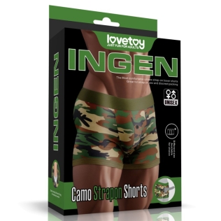 Шорты камуфляжные для страпона цвета хаки Lovetoy размер Large