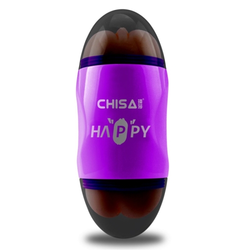 Мастурбатор в фиолетовой колбе вагина и анус телесного цвета Chisa Happy Cup - 2