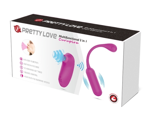 Вакуумний стимулятор і віброяйце для стимуляції клітора Pretty Love CURUPIRA Multifunctional - 10