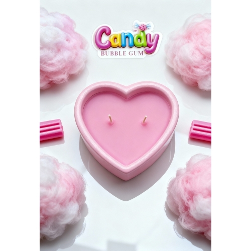 Масажна свічка у формі серця з ароматом жуйки Candy Bubble Gum 70 мл - 5