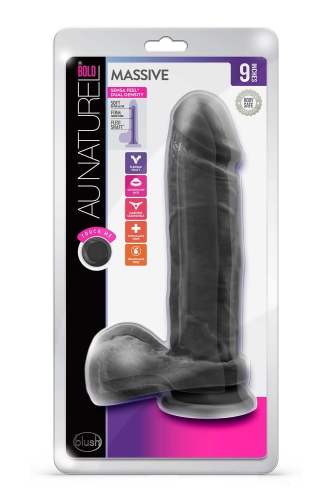 Фалоімітатор 19/5 см на присоску реалістичний кібершкіра AU NATUREL BOLD MASSIVE 9INCH DILDO - 2
