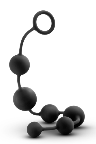 Анальні кульки чорні силіконові Blush Anal Adventure Platinum Large Anal Beads - 1