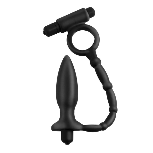 Вібромасажер простати з ерекційним кільцем чорний Pipedream Anal Fantasy Collection - 1