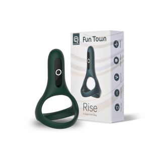 Двойное эрекционное виброкольцо Magic Motion Fun Town Rise Turquoise управление со смартфона