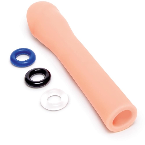 Насадка на член гладка з 3 ерекційними кільцями у наборі бежева Size-Up Penis Extender - 2