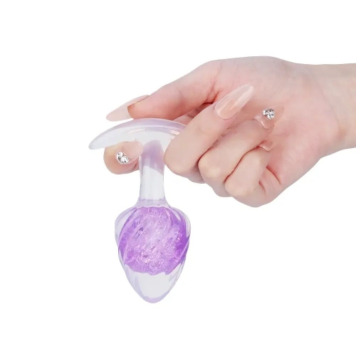 Анальная пробка силиконовая фиолетовая Liebe Seele Icecream-shaped Crystal Anal Plug размер Medium - 3